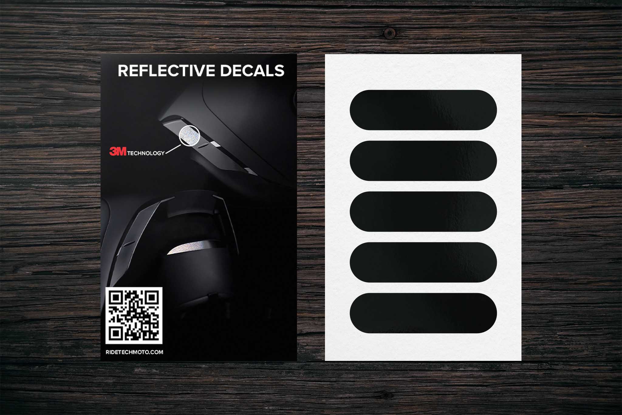 Applied Graphics Reflective Motorcycle Helmet Decal Kit - Black